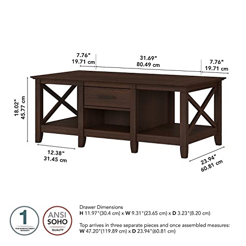 Aged Bronze Coffee Table with Storage V978465
