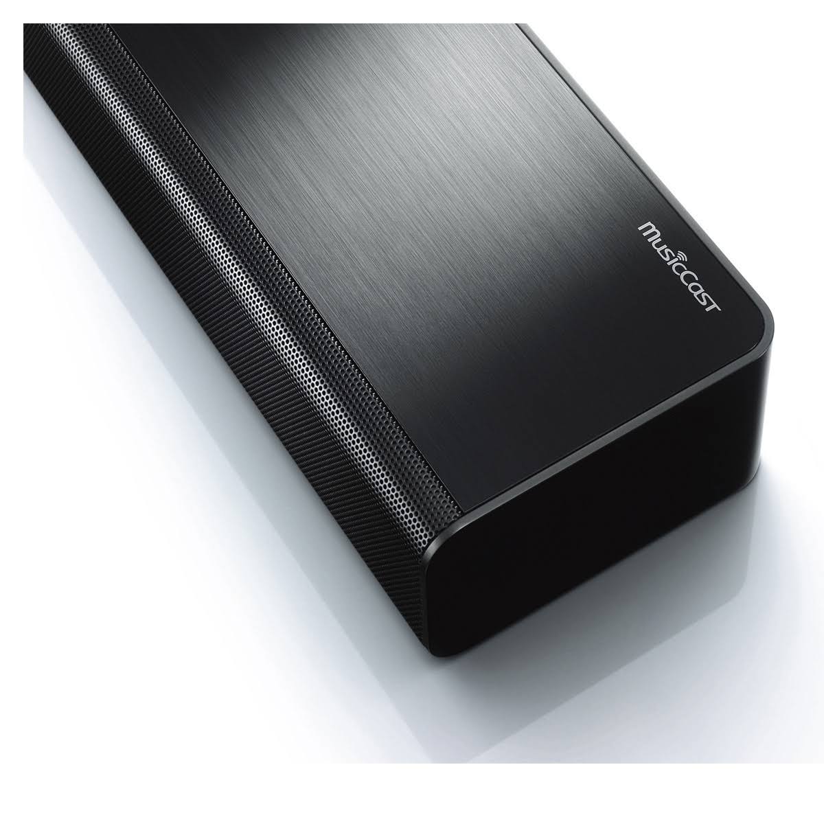 Black Sound Bar with Wireless Subwoofer and Wireless Speakers Z385
