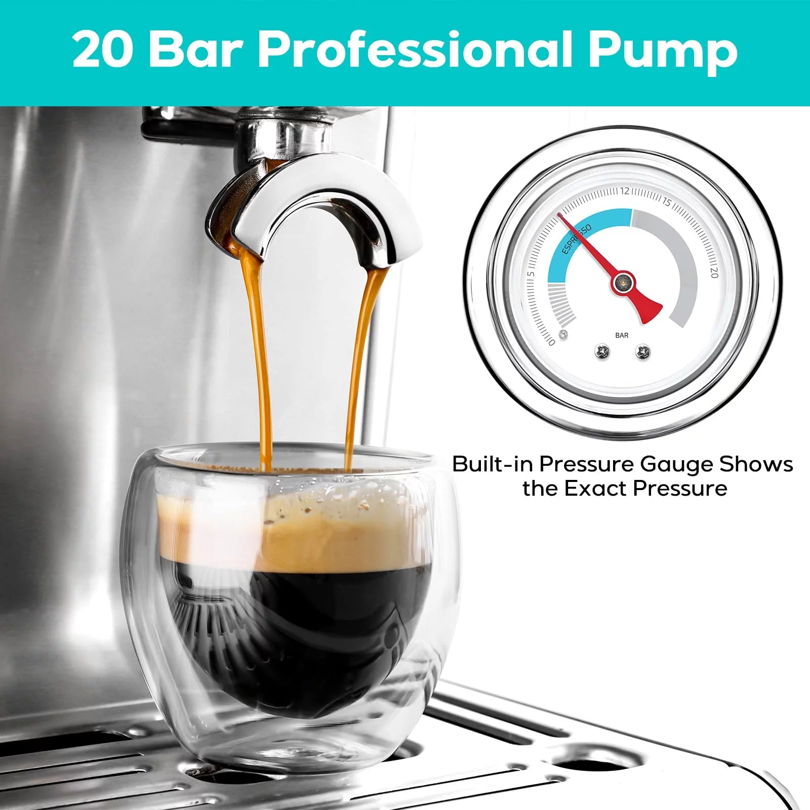 Silver Espresso Machine with Grinder and Milk Frother P1670