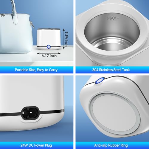 48kHz Ultrasonic Retainer Cleaner with 7.8OZ Dental Cleaning Pod V712
