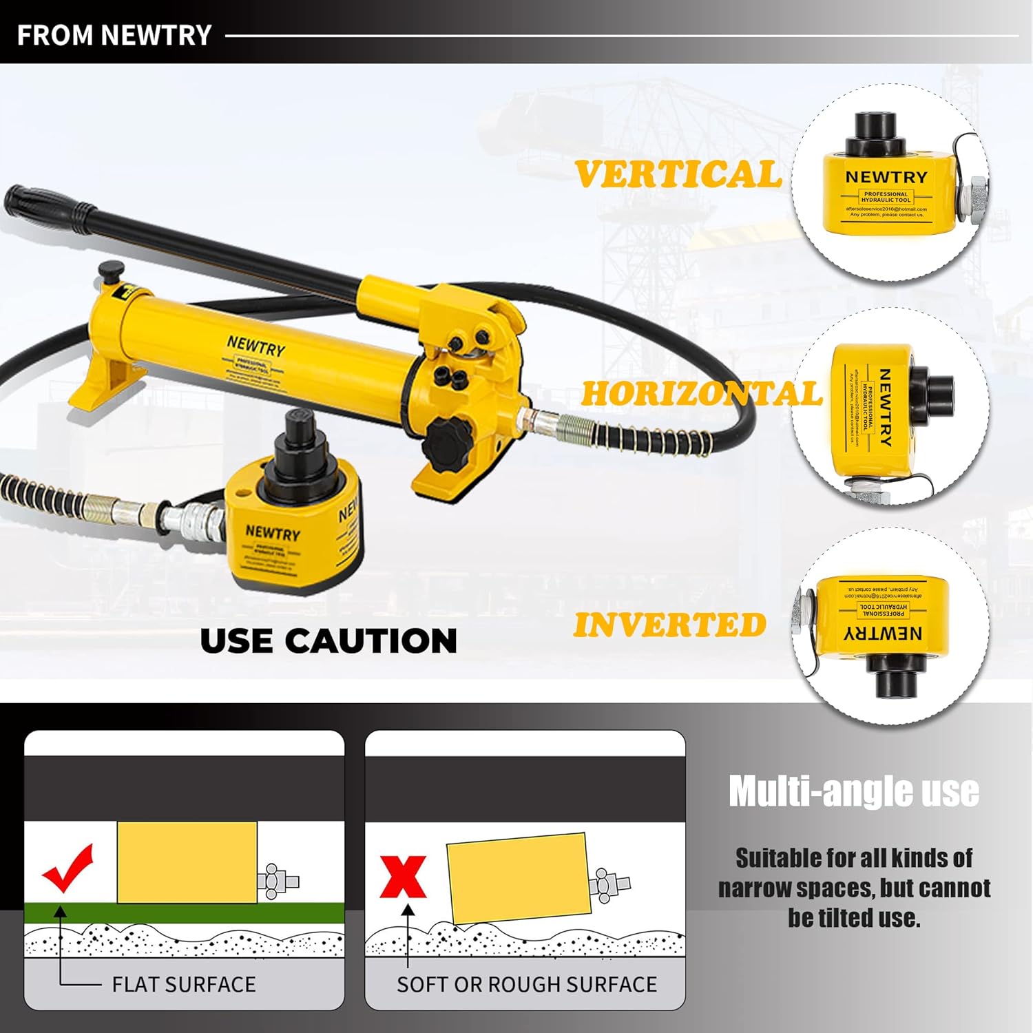 50 ton Low Profile Hydraulic Jack Cylinder with Hand Pump U805