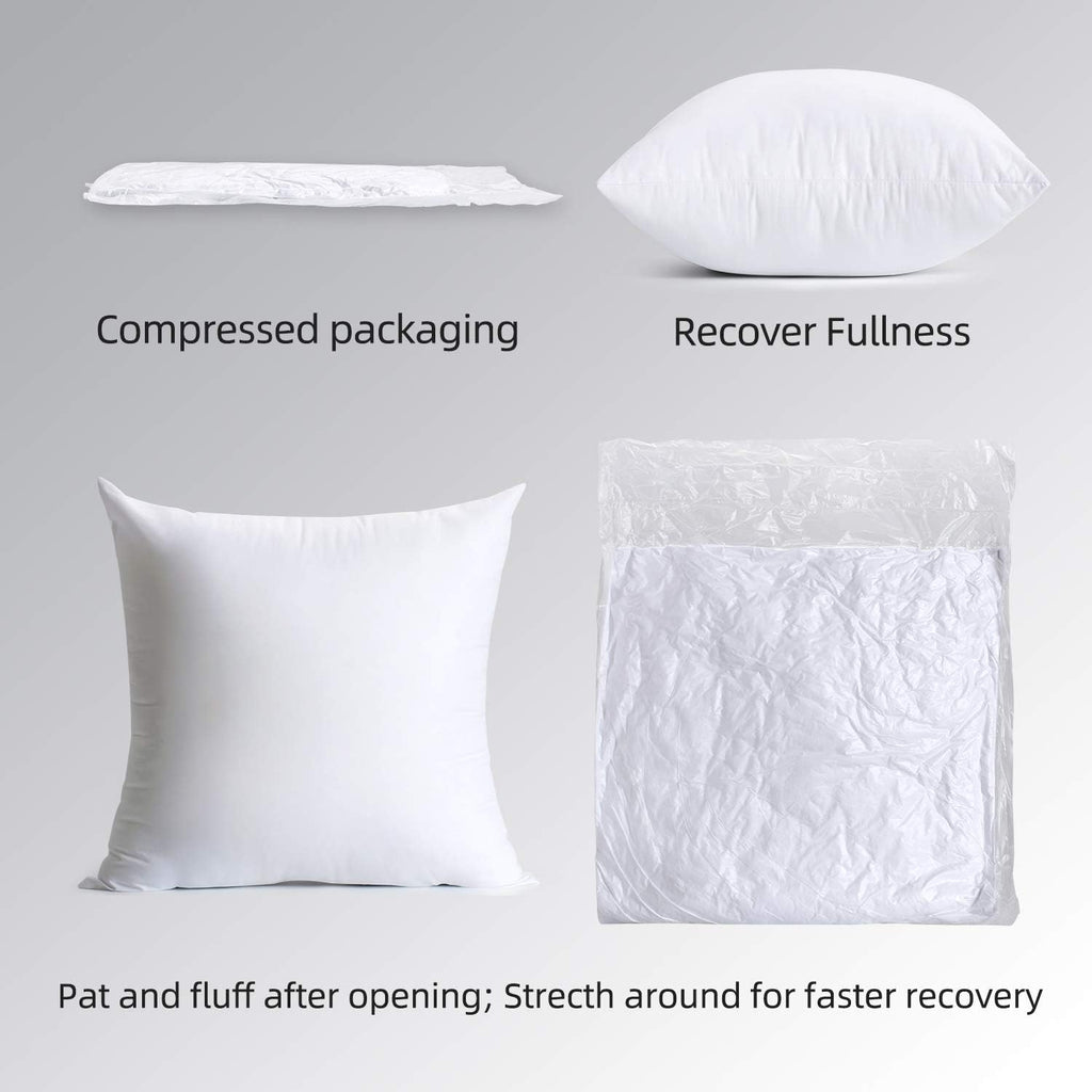 Pack of 4 Water Resistant Hypoallergenic Square Pillow Inserts U8048