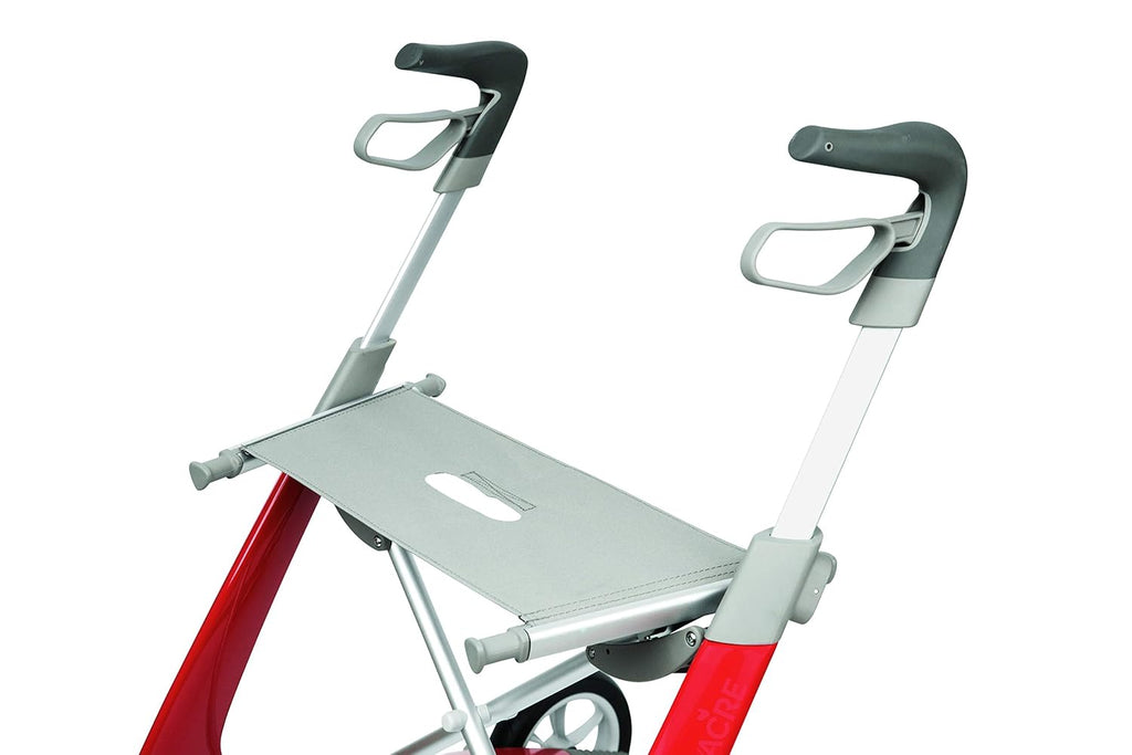 Red Carbon Ultralight Rollator Walker with Organizer Bag, Wide Track, 18.5" x 24" Seat U8942