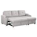 80.3" Linen Fabric 3 Seater Sofa Bed with Storage Chaise W1995