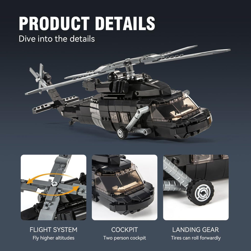 700 Pieces Military Helicopter Building Bricks Set K203122