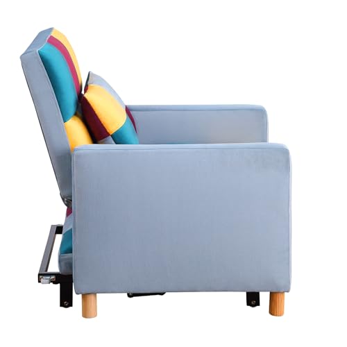 3-in-1 Convertible Chair Bed, 31.5 Inch Pull Out Sofa Bed with Adjustable Backrest, Solid Wood Feet D168341