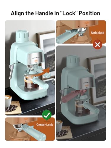 Compact 4 Cup Espresso Machine with Milk Frother D353