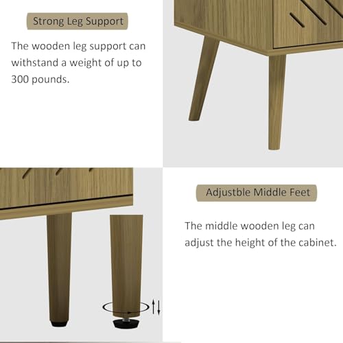 4 Doors Wood Sideboard Cabinet with Adjustable Shelves T560017