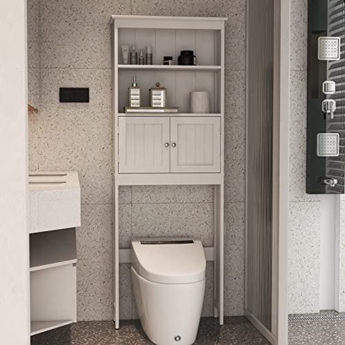 White 2 Door Wooden Floor Storage Cabinet with 1 Drawer J69155