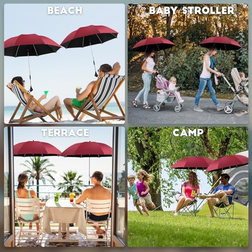 2 PCS Chair Umbrella with 360° Adjustable, UPF 50+ Clamp O112