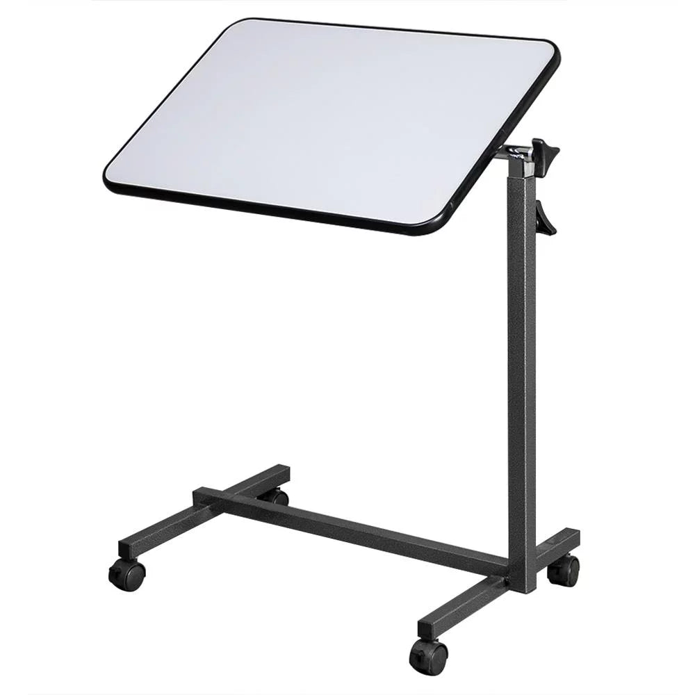 Adjustable Overbed Bedside Table with Wheels Gray L87134