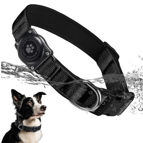 IP68 Waterproof Reflective Padded Dog Collar (M, Hotpink) Q587