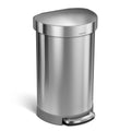 45 Liter Stainless Steel Semi-Round Step Trash Can with Soft-Close Lid U6271