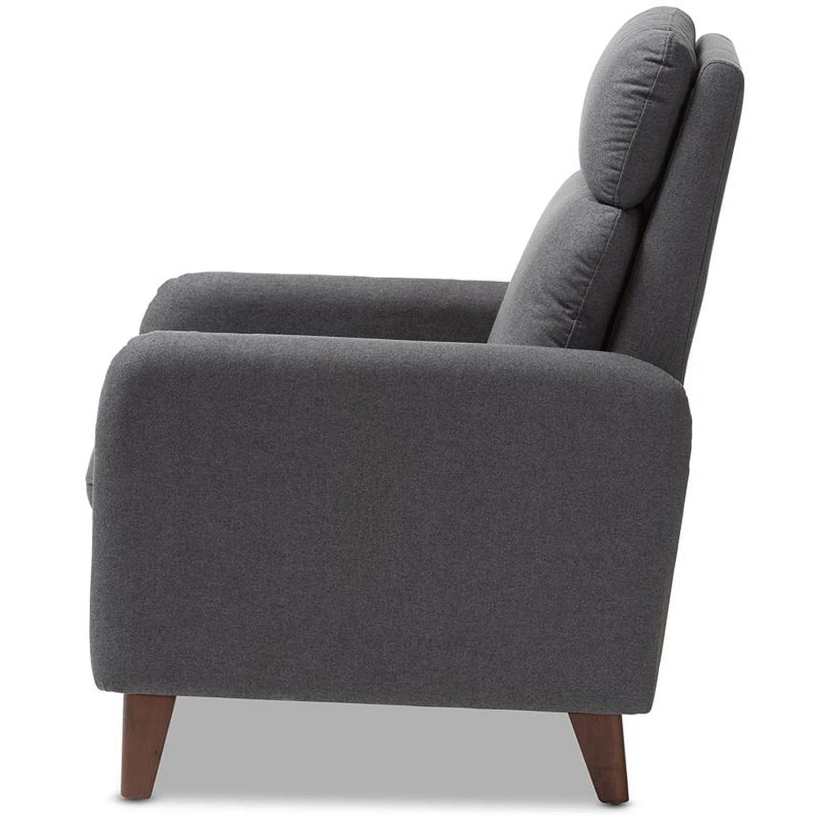 Gray and Walnut Recliner I822