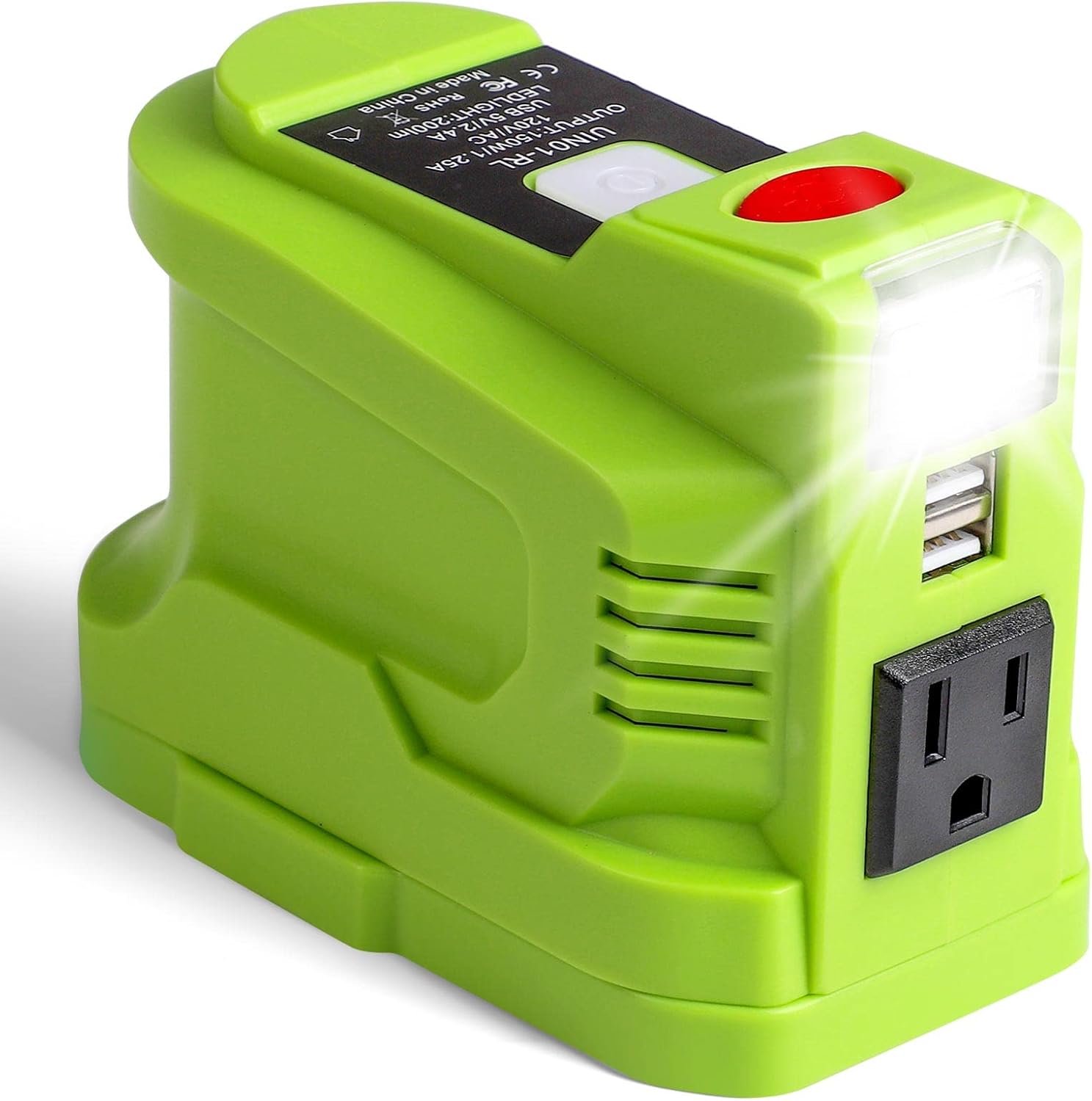Power Inverter 150W Portable Charger DC 18V to AC 110 with AC/USB Port P76642