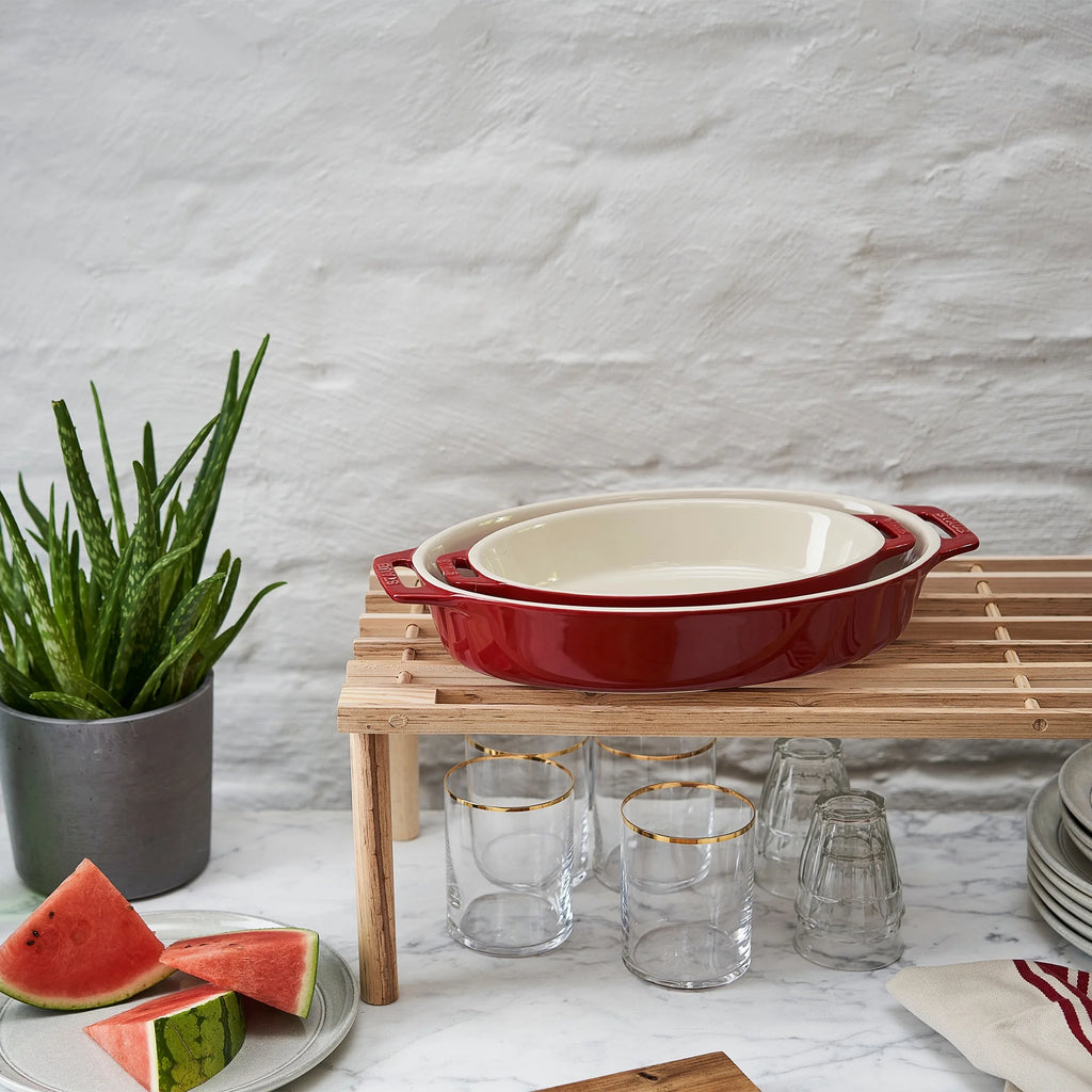2-pc Oval Ceramic Baking Dish Set Q632