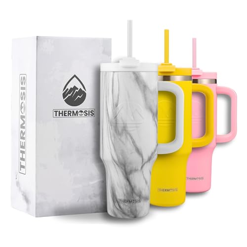 40 oz Stainless Steel Insulated Tumbler with Handle and Straw Q687474