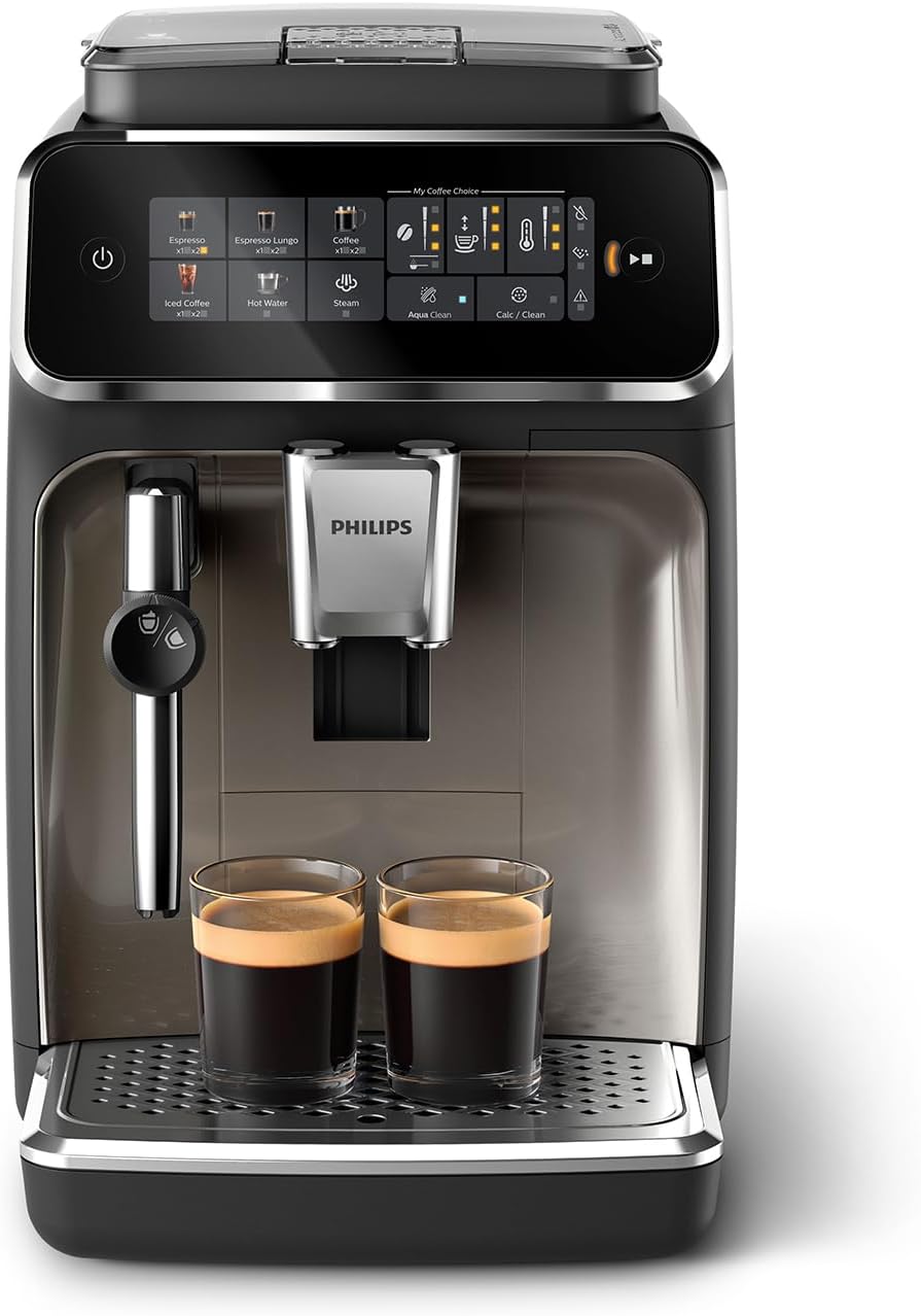 Fully Automatic Espresso Machine with Touch Display, Milk Frother, Ceramic Grinder, AquaClean Filter, Black Chrome M9250