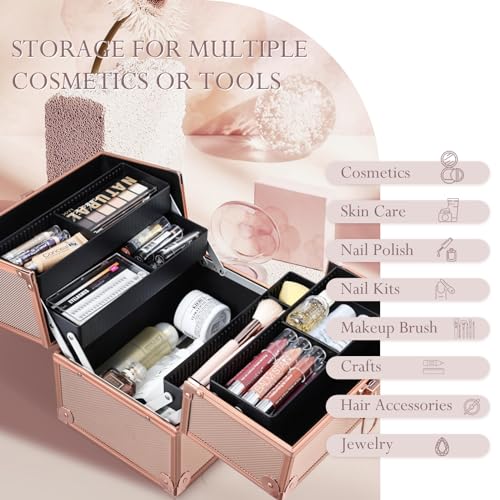 10 Inch Portable Makeup Train Case with Lockable T206