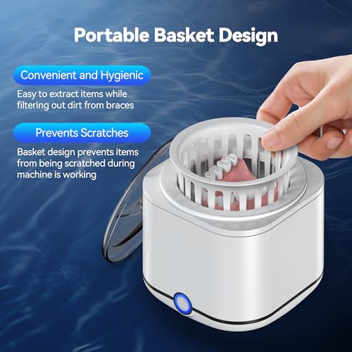 48kHz Ultrasonic Retainer Cleaner with 7.8OZ Dental Cleaning Pod V712