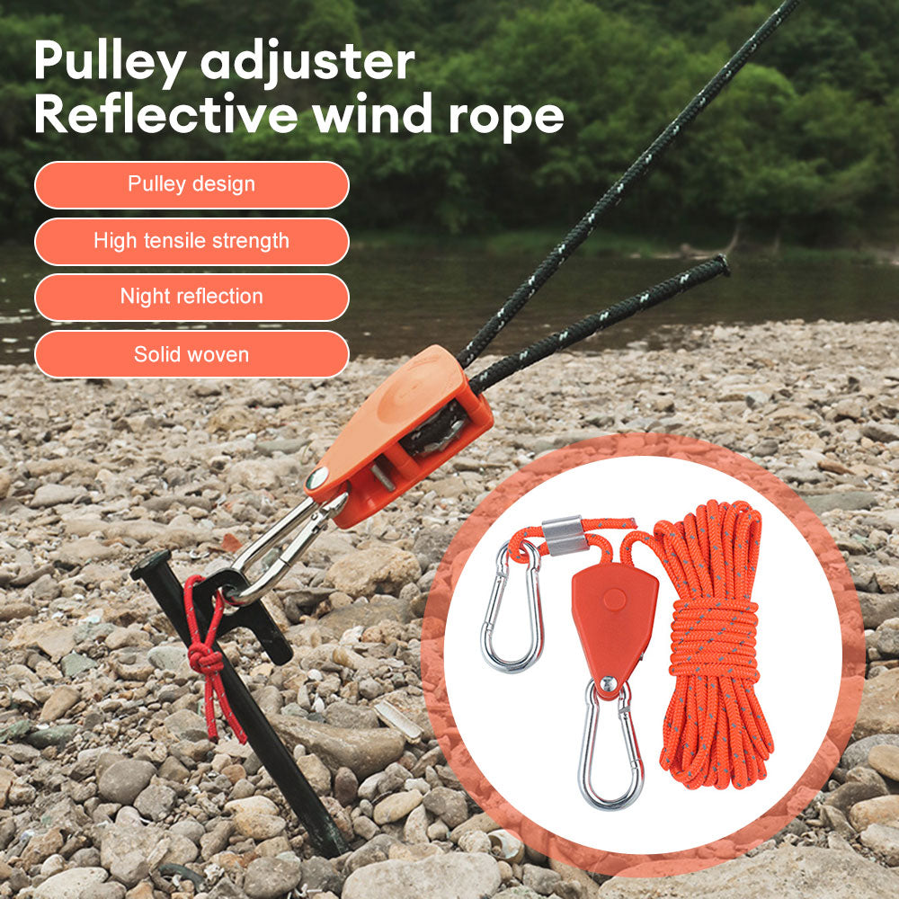 Camping Rope with Ratchet Pulley Guy Lines S623