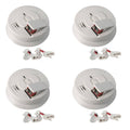 Hardwired Smoke Detector with 9-Volt Battery Backup, Front Load Battery Door (4-Pack) P933327