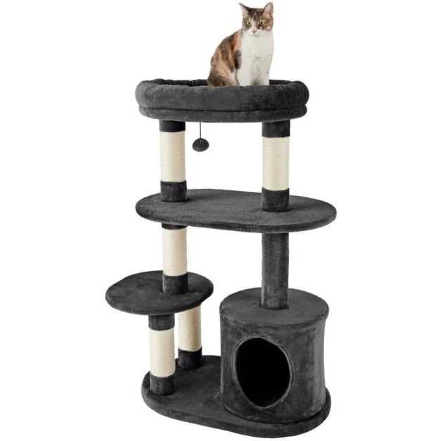 59.5-in Heavy Duty Faux Fur Cat Tree Condo Y1989
