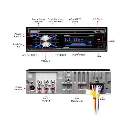 Single Din Bluetooth Car Stereo with 6.5 Inch 2 Way Speakers B85961