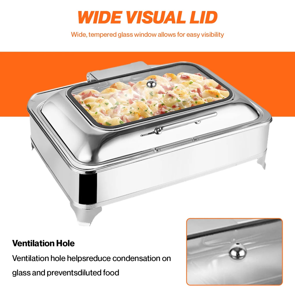Electric Buffet Server Food Warmer with Glass Window S3499