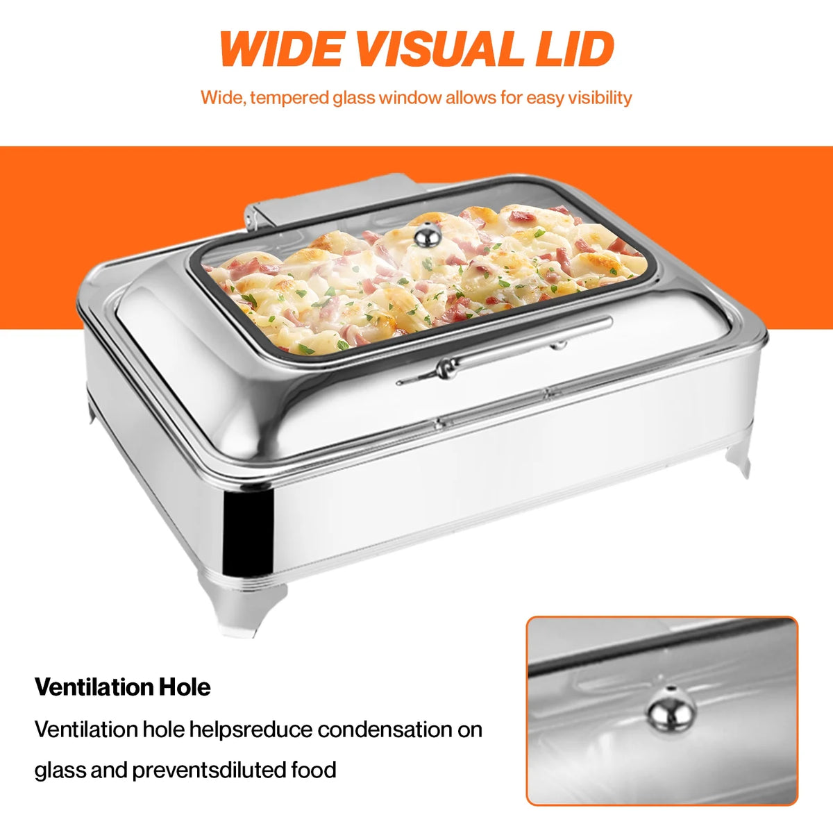 Electric Buffet Server Food Warmer with Glass Window S3499