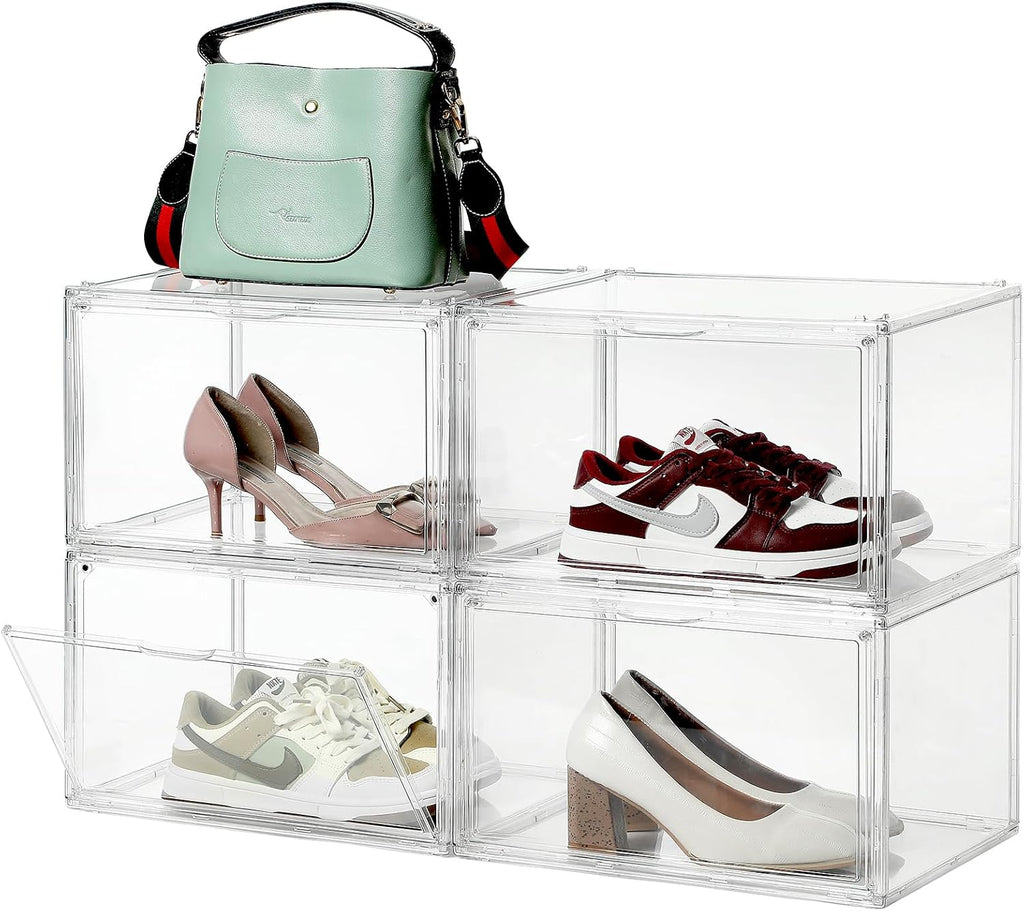 Clear Shoe Storage Box Stackable 4-Pack M662