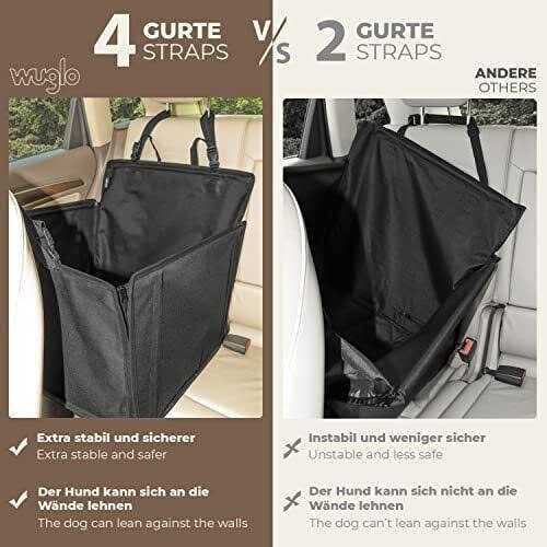 Extra Stable Dog Car Seat for Medium-Sized Dogs with 4 Fastening Straps S19619
