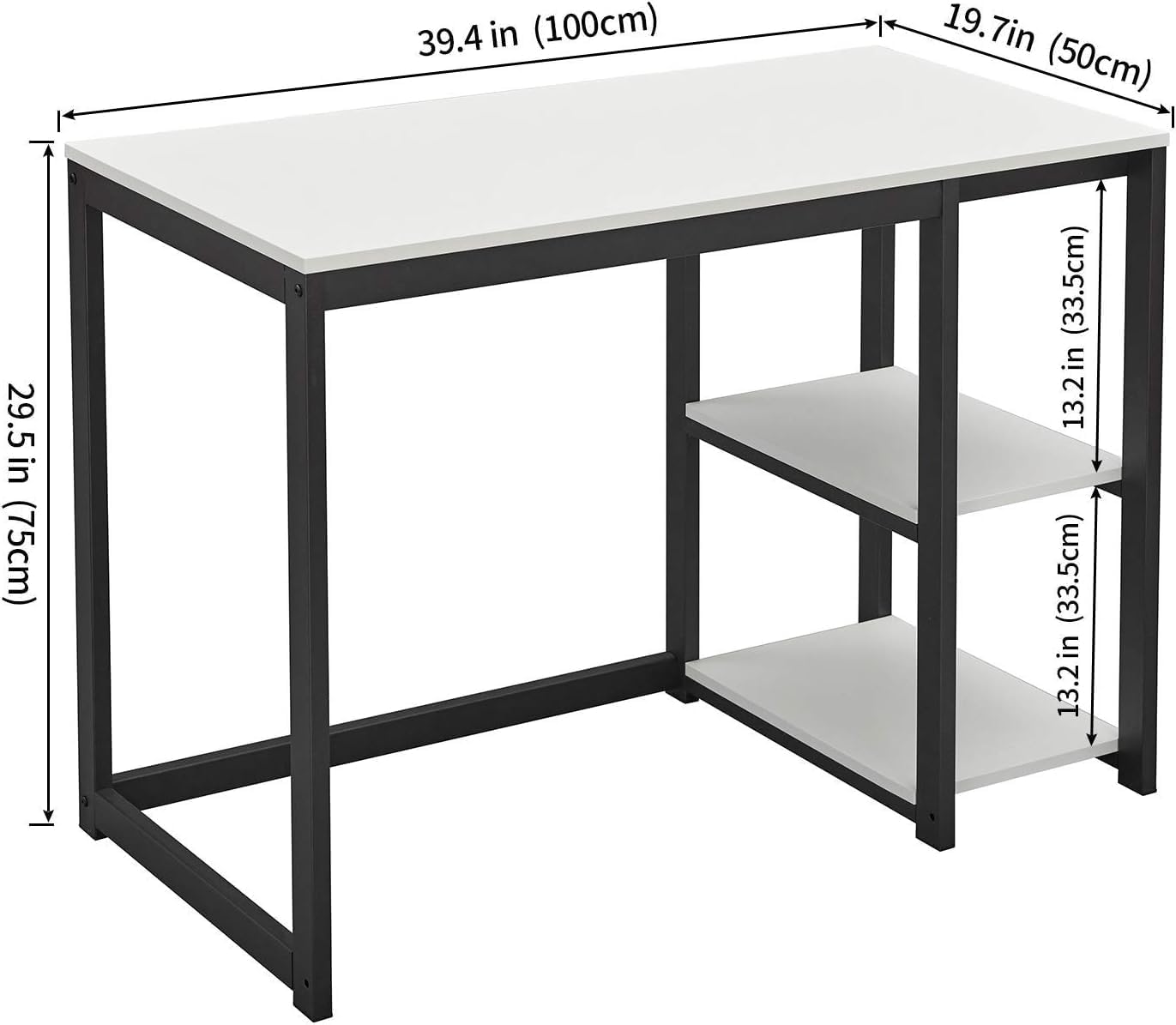 40 inch Computer Desk with 2-Tier Shelves K79938