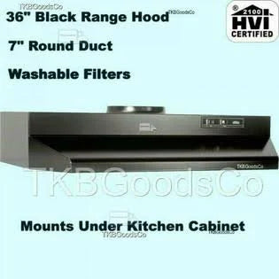 Black 36x22 Ducted Range Hood V2519