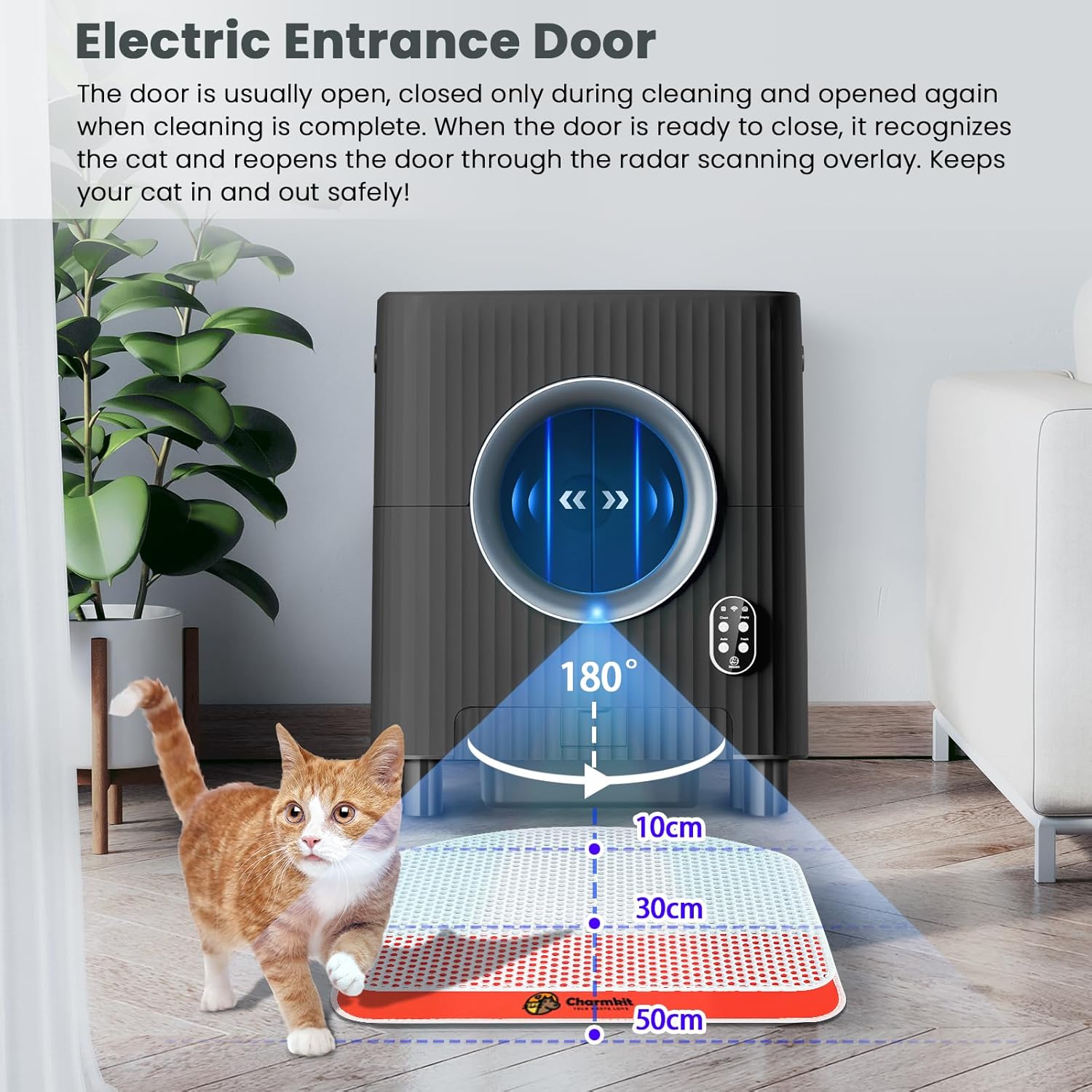 Automatic Self Cleaning Cat Litter Box with APP Control (Black) X13018