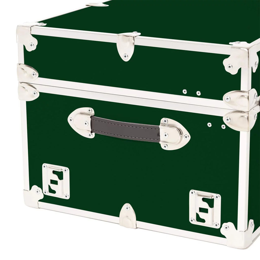 Large Leather Embossed Vinyl Trunk 32"x18"x14" Forest Green S771384