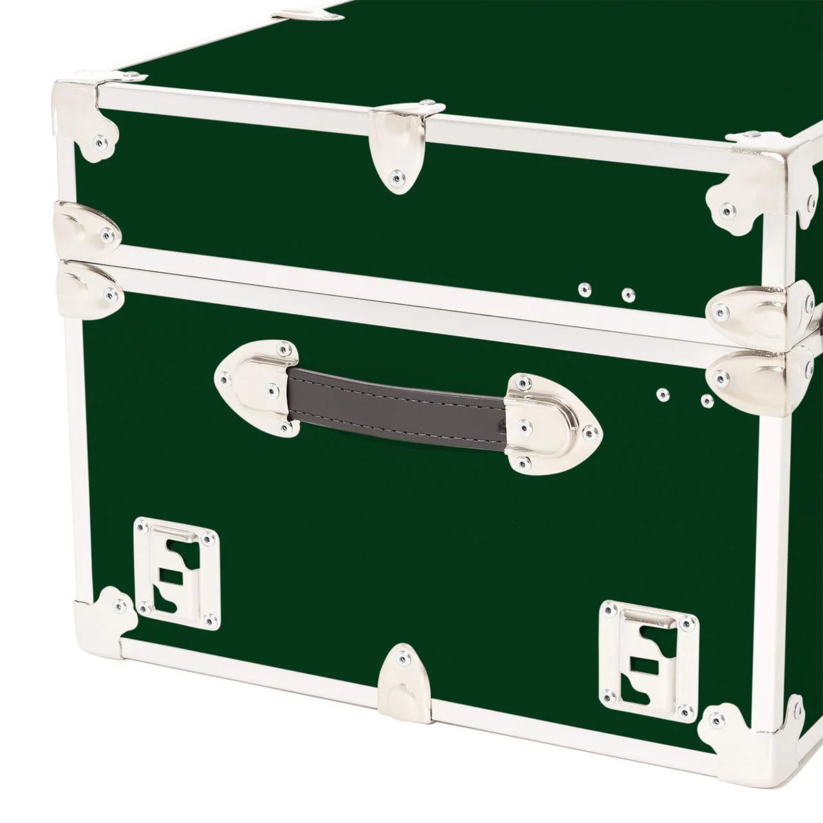 Large Leather Embossed Vinyl Trunk 32"x18"x14" Forest Green S771384