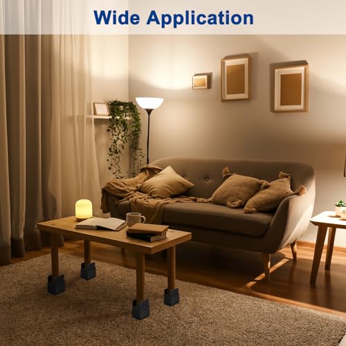 Black 4Pcs Furniture Risers with Adjustable Screw Clamp E31862