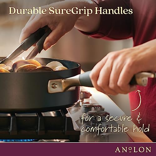 4 Quart Hard Anodized Nonstick Square Fry Pan with Helper Handle D133