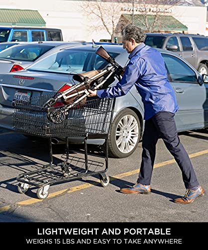 Short Foldable 4-Wheel Rolling Walker with Seat and Locking Brakes J877697