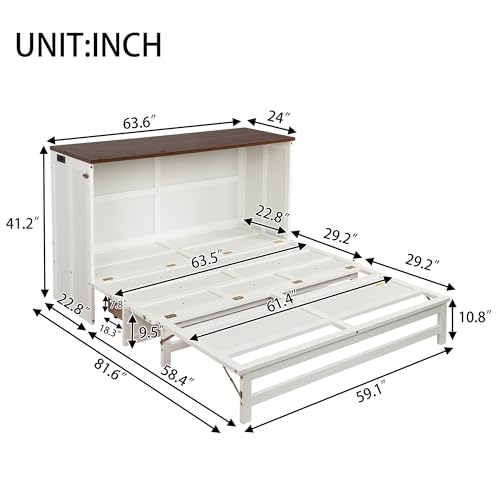 Queen Size Murphy Bed with Storage Drawers L714