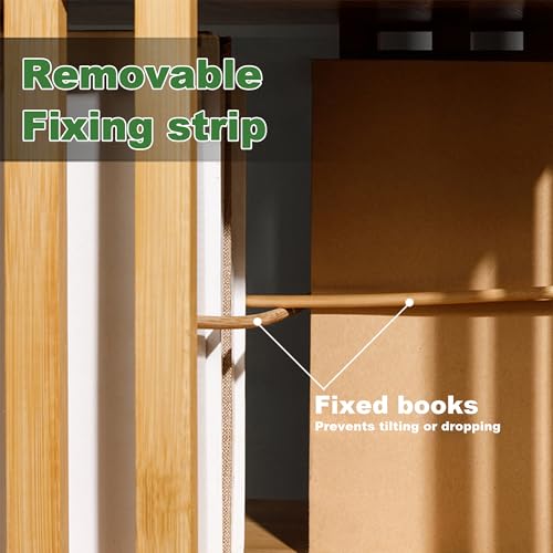 Walnut 6 Tier Bamboo Rotating Bookshelf E80129