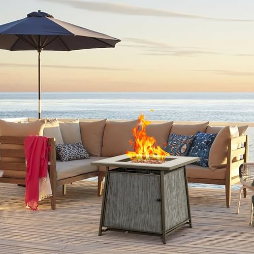 Black 28 inch Propane Fire Pit Table H16682