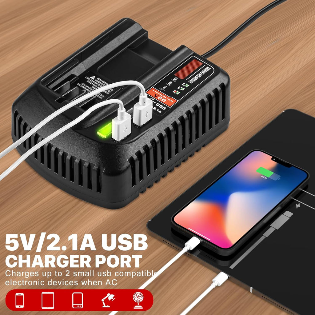 2Pack 20V 3.5Ah Replacement Battery and Charger Kit X47603