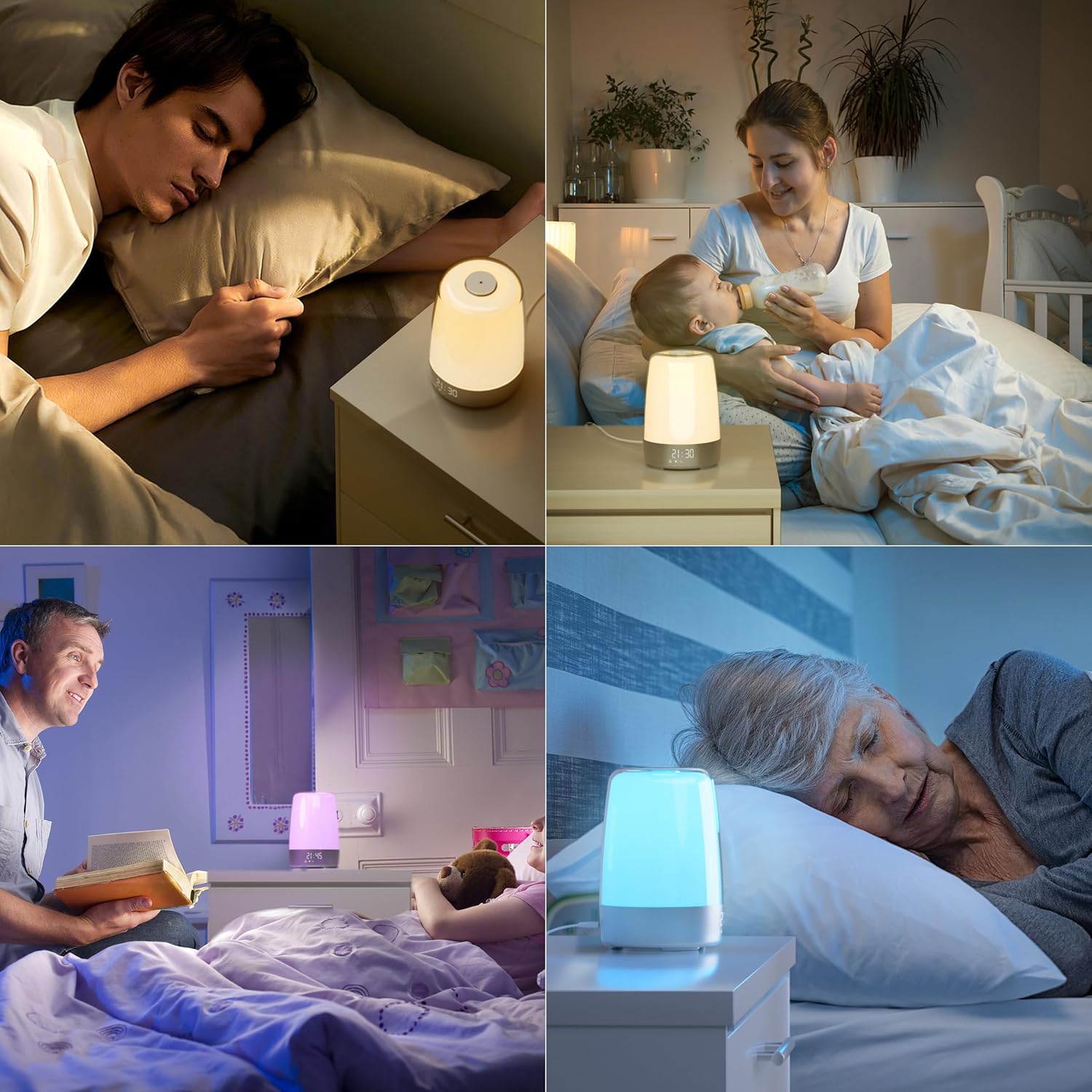 Dimmable Touch Sunrise Alarm Clock with 6 RGB Colors 5 Nature Sounds K171