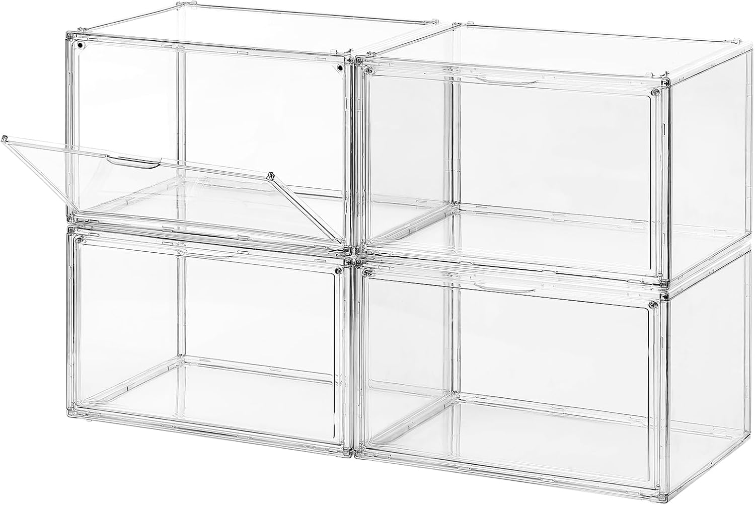 Clear Shoe Storage Box Stackable 4-Pack M662