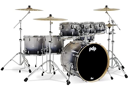 7-Piece Maple Shell Pack with Chrome Hardware Silver to Black Fade Y1061