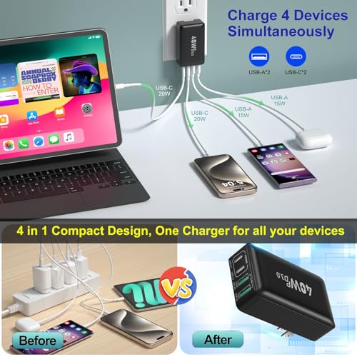 3 Pack Slim Flat Dual Port USB Wall Charger J7508