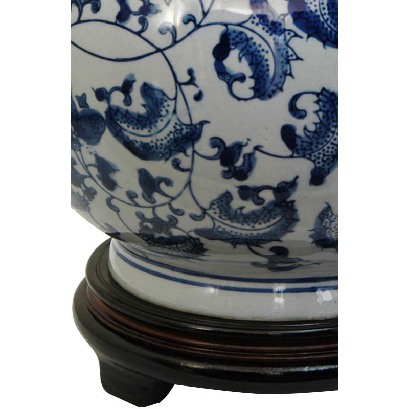 12" Floral Blue & White Porcelain Vase H548454