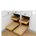14 inch Width Wood Pull Out Tray Drawer Box Kitchen Cabinet Organizer P287